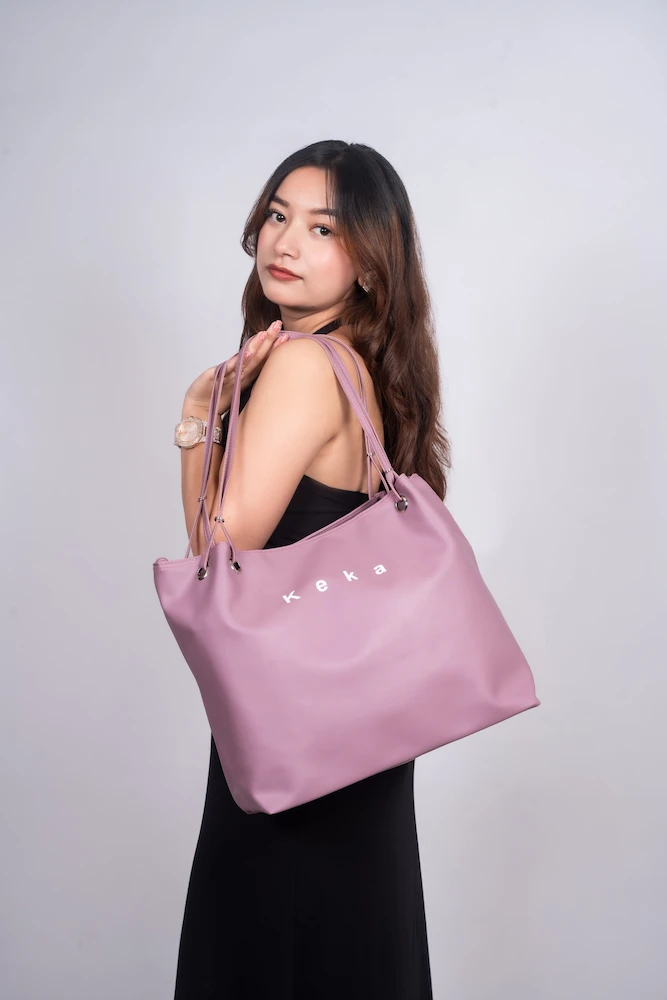 Purple color Ladies keka bag with model